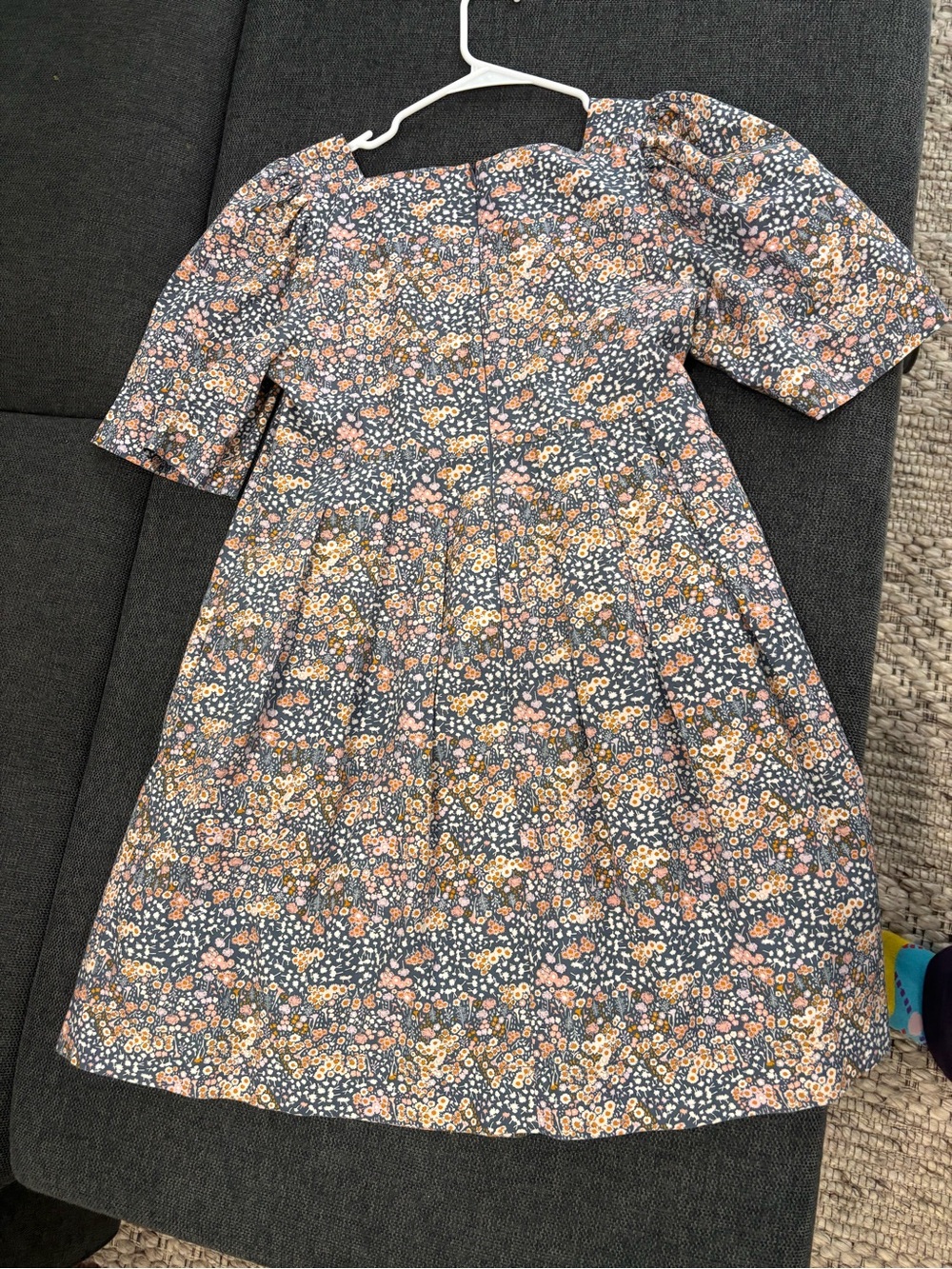 Floral Square-Neck pleated babydoll dress